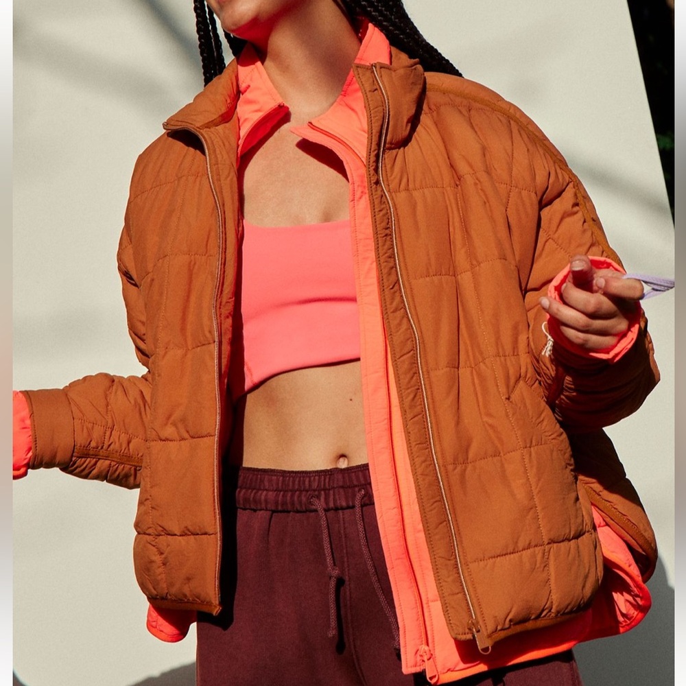 Free People Pippa Packable Puffer Jacket in Toasted Coconut 🥥🧡🤎